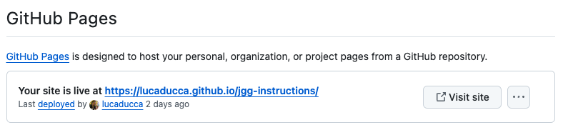 GitHub pages has finished making your website